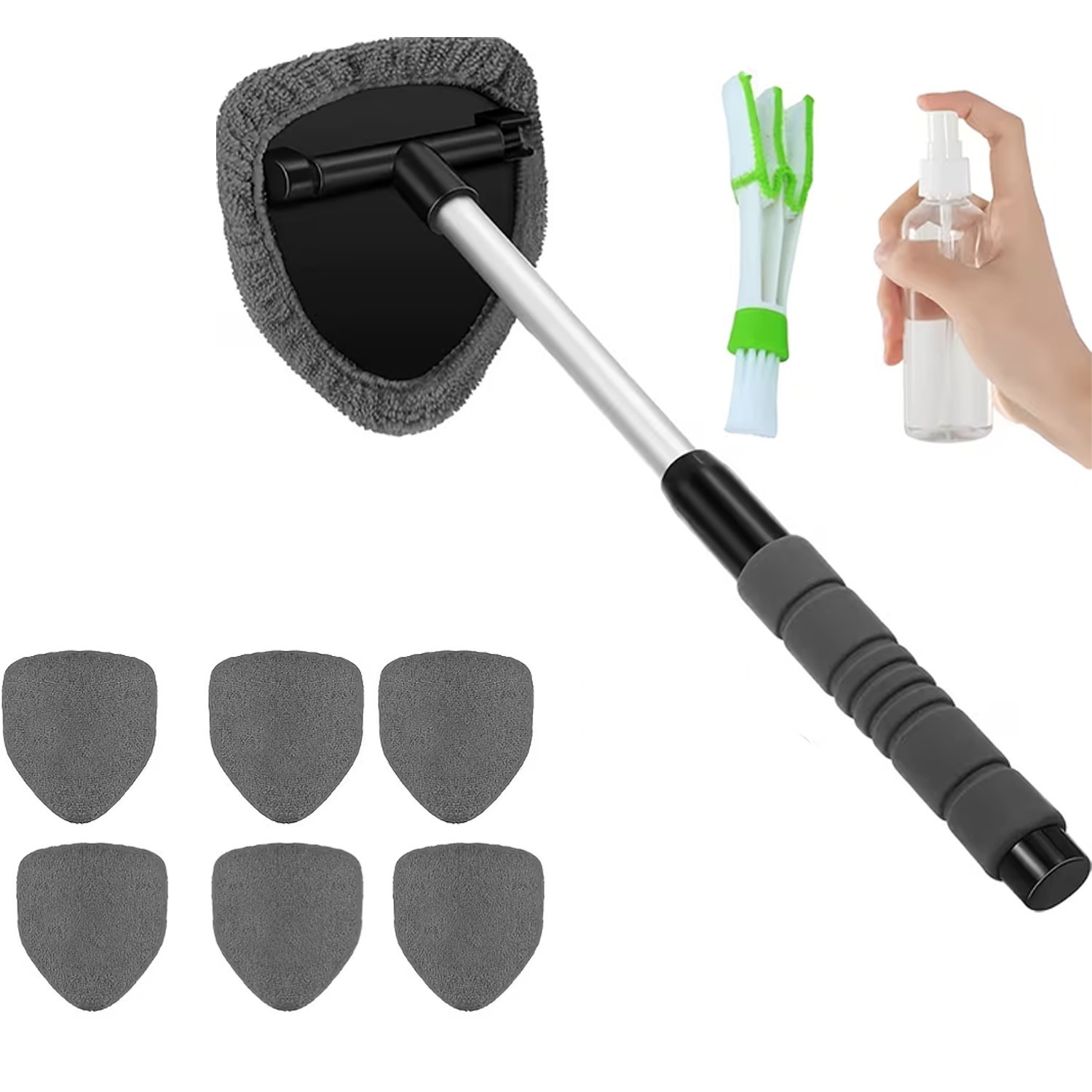 Windshield Cleaning Tool Kit Car Window Glass Wiper Cleaner Brush Pad Extendable