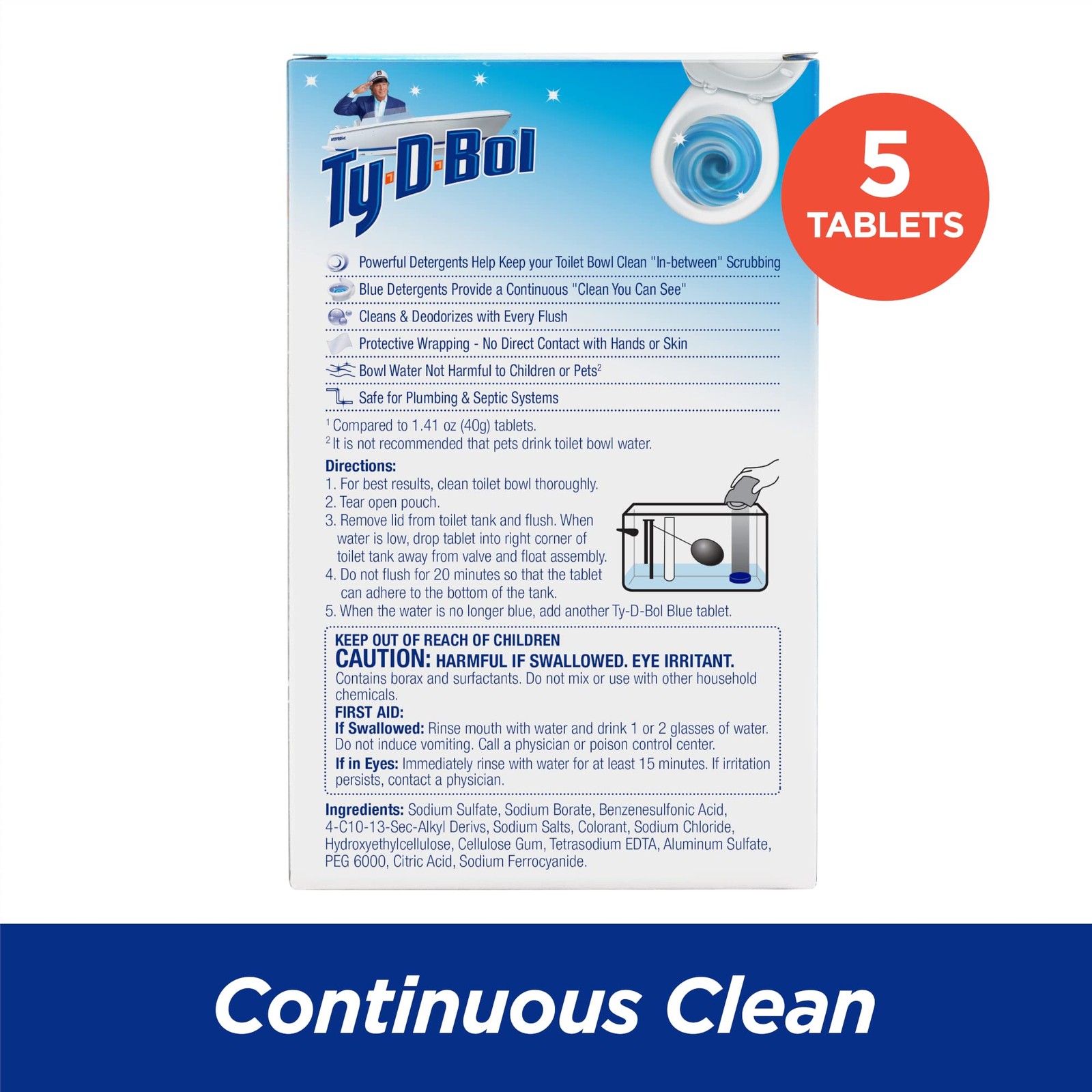 Blue Tablets Value 5 Pack, Cleans and Deodorizer Toilets for a Fresh Smelling…