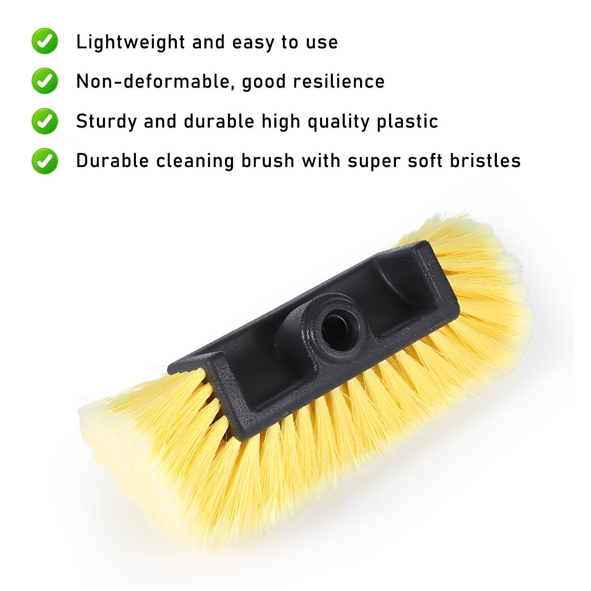 Car Wash Brush Head 10 Inch Automotive with Soft Bristles Flow-Thru Dip