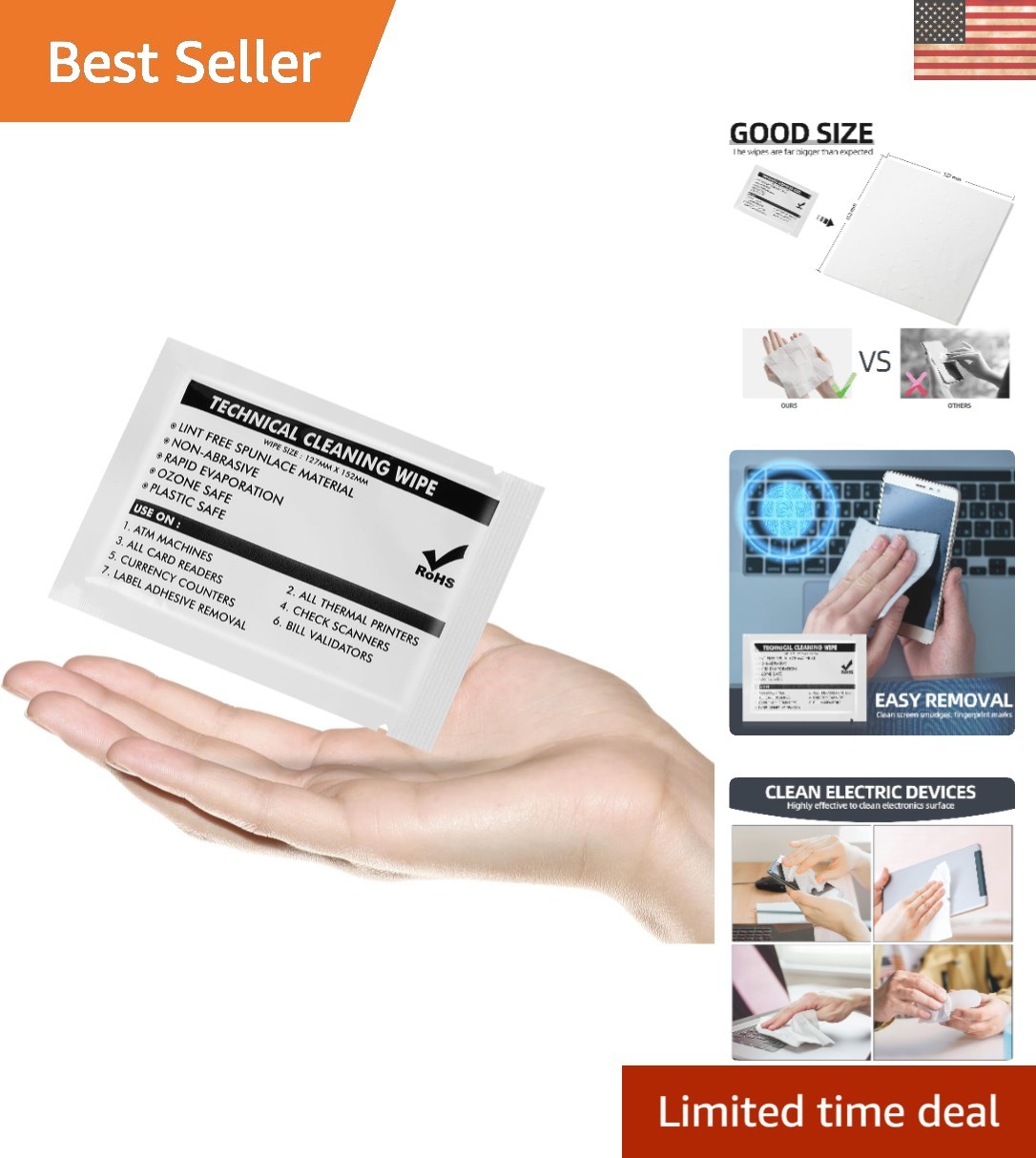 10 PCS Multi-Purpose Handy Wipes for Electronics – Quick Dry Cleaning Solution