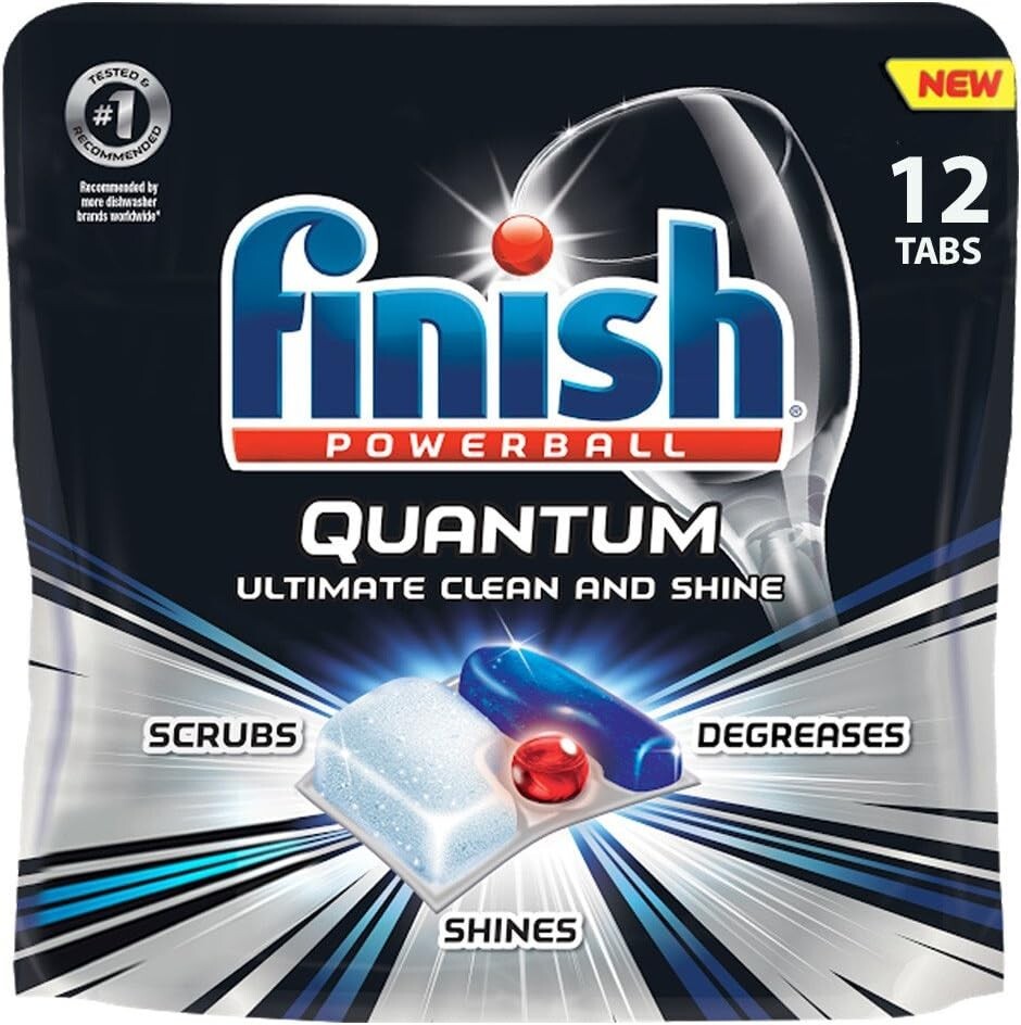 2 Finish Powerball 5.2 Oz Quantum Clean Shine 12×2=24 Tabs Dishwasher Detergent