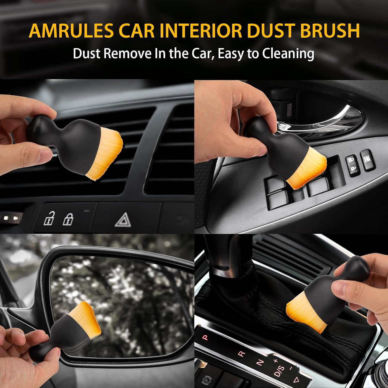 2PCS Car Interior Detailing Brush Soft Dusting Cleaner for Dashboard Air Vent