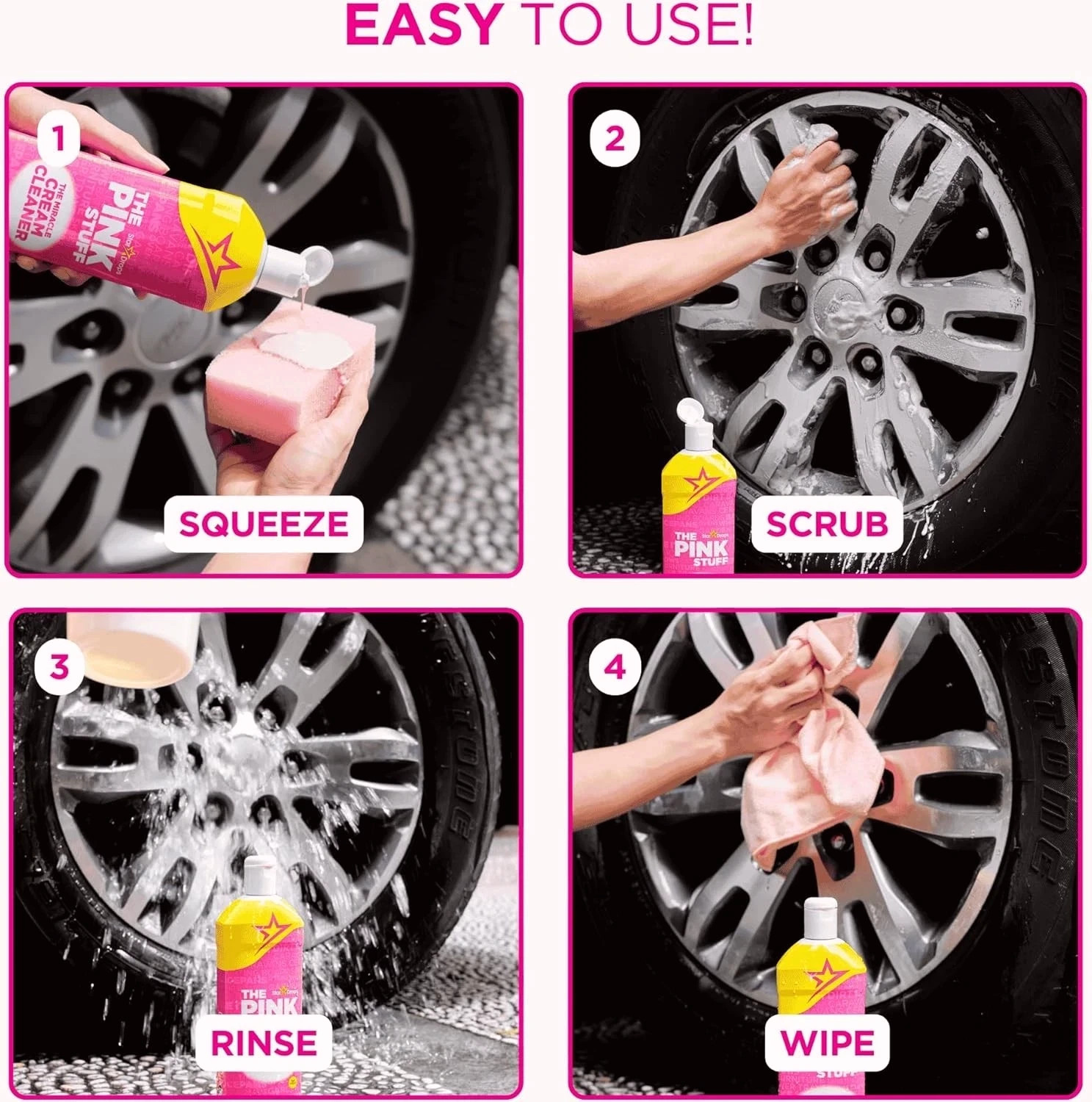 2 The Pink Stuff Stardrops Miracle Cream Cleaner 16.91 oz bottle VEGAN