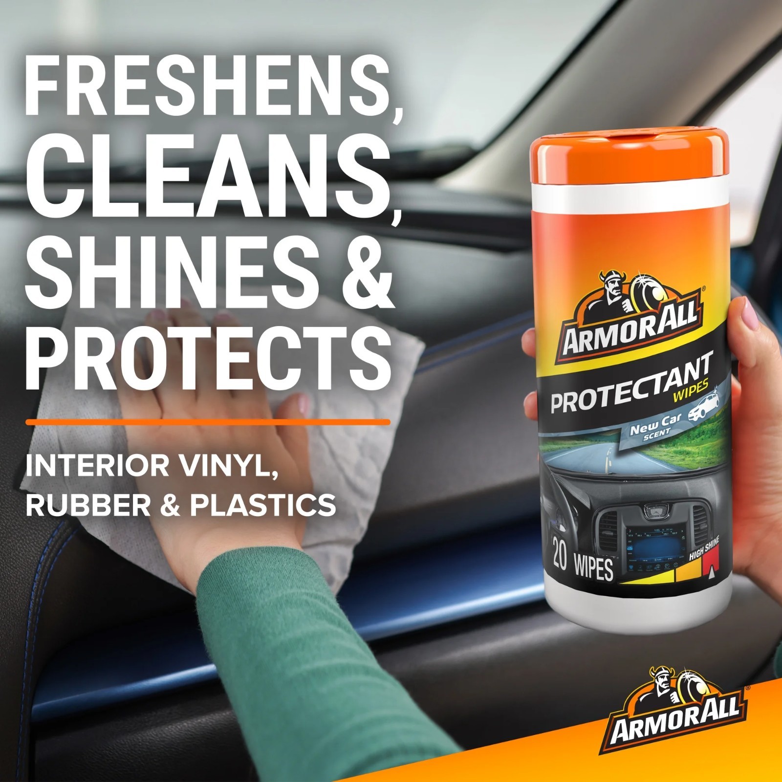 Armor All Car Interior Protectant Wipes in New Car Scent, 25 Count