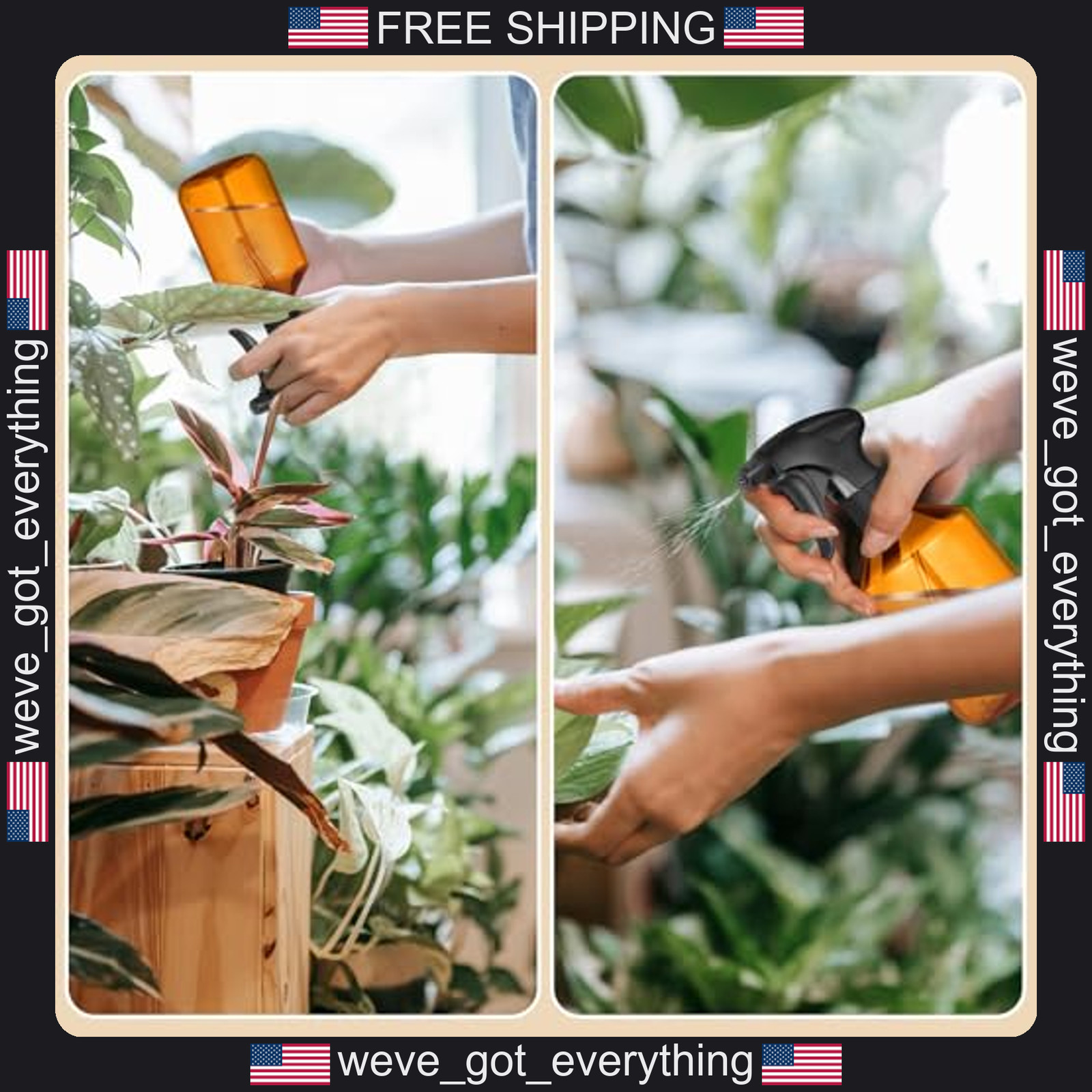 2 Pack 16 oz Plastic Spray Bottles for Cleaning and Gardening