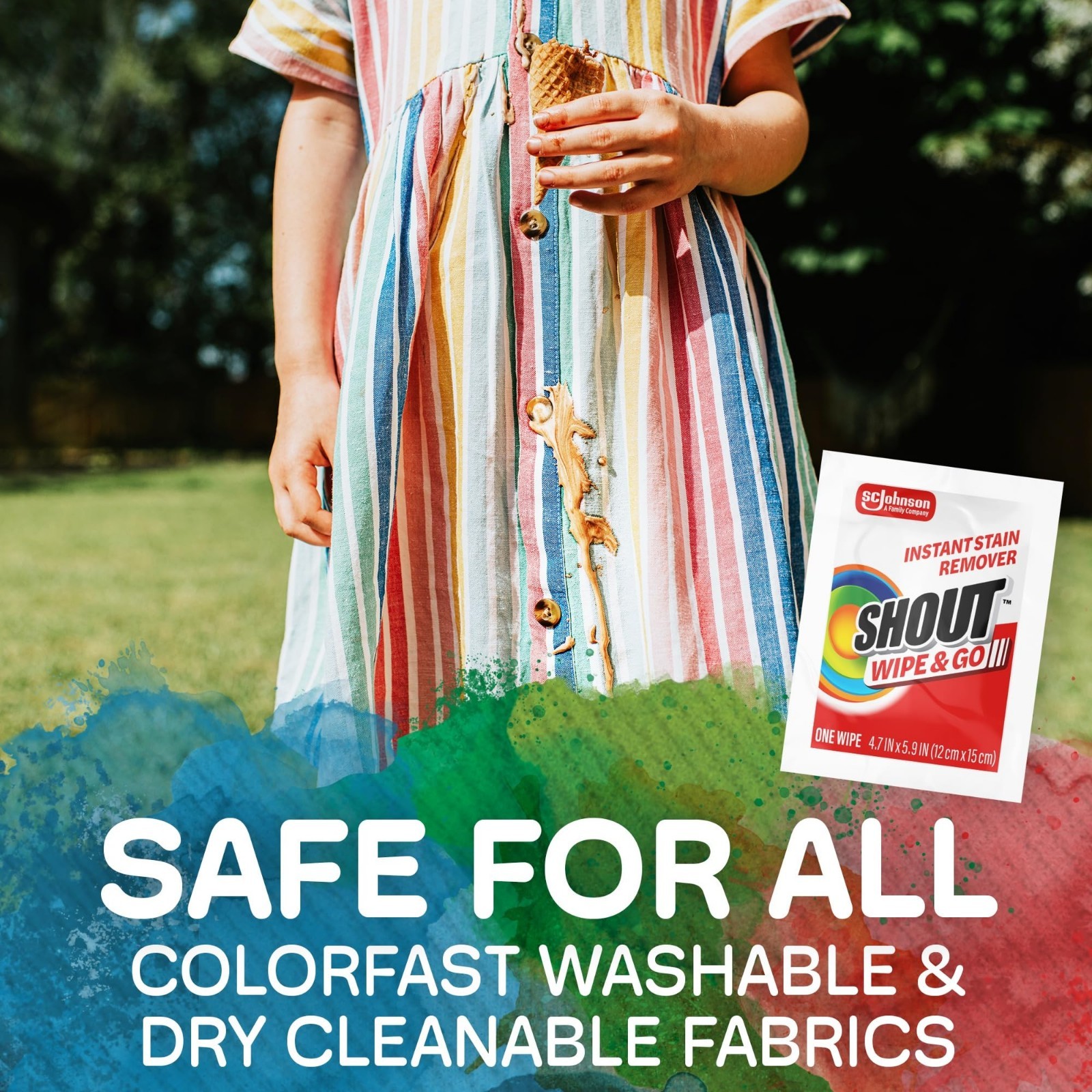Instant Stain Remover Wipes – No Wash Needed, Safe for Colors, Travel & Diaper B