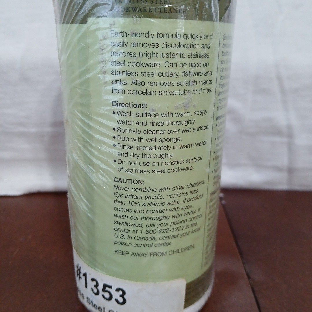 Princess House Stainless Steel Cookware Cleaner Powder 12 oz