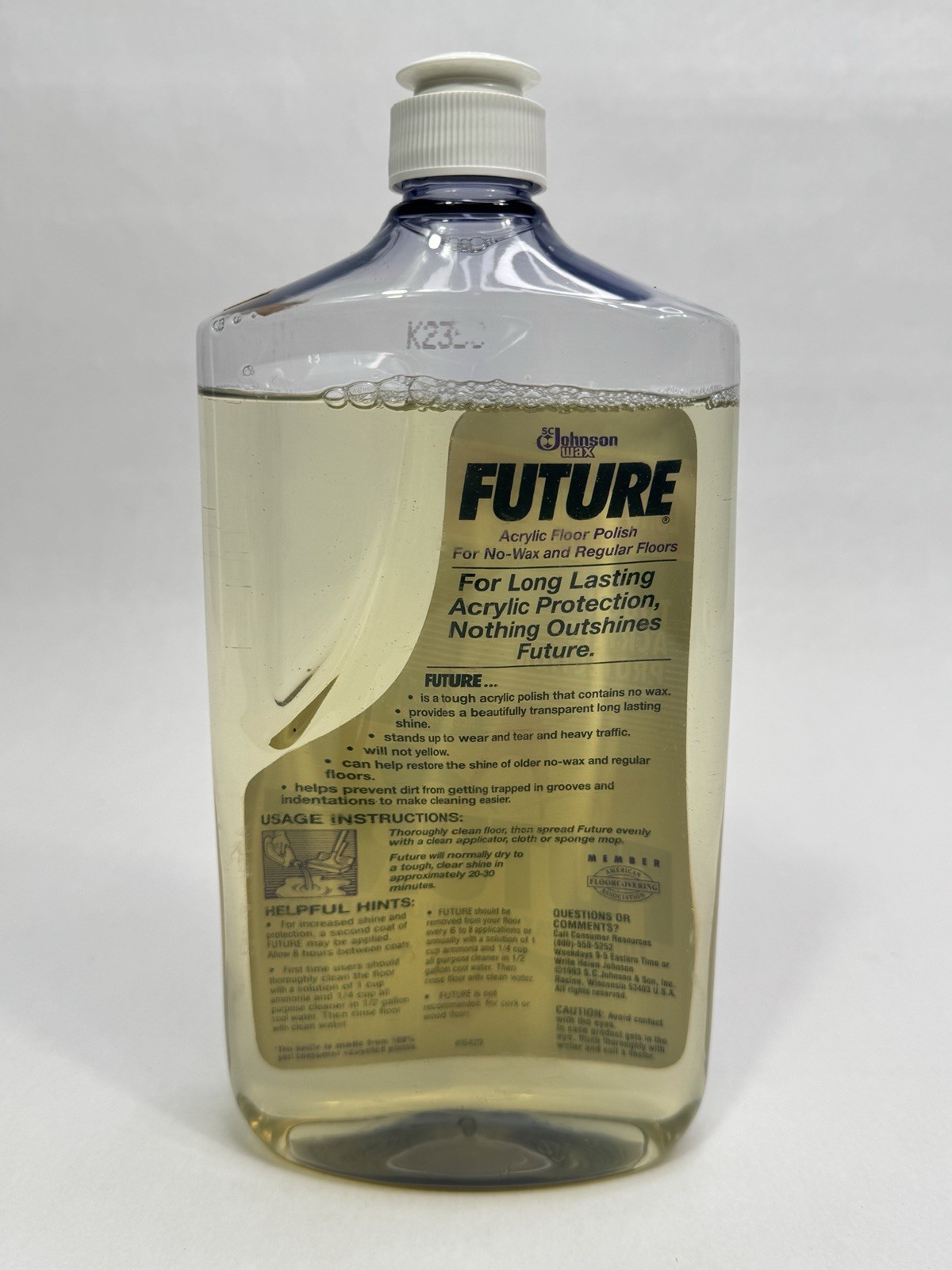SC Johnson Future Acrylic No Wax Floor Finish Polish Wax 27 fl oz Full