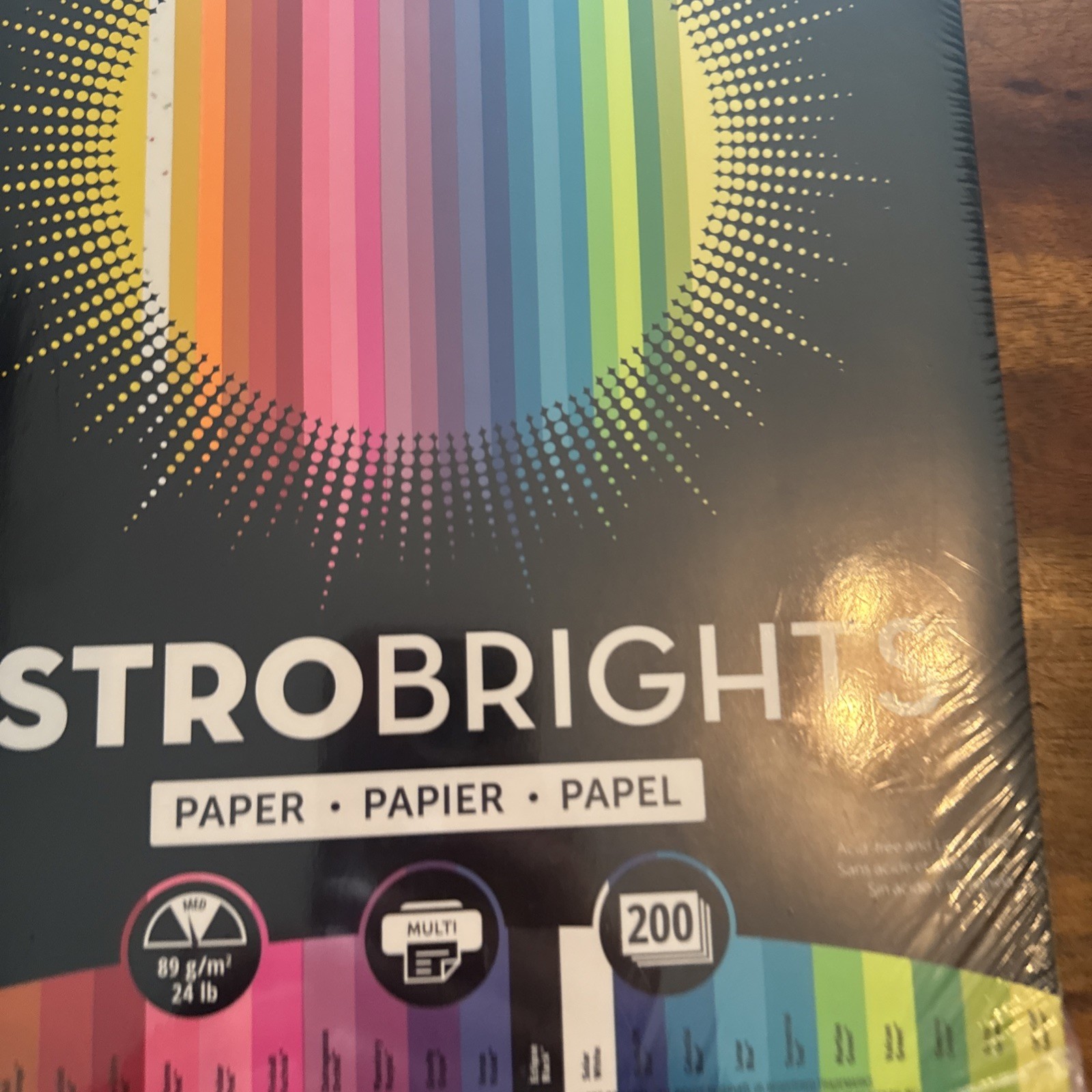 Astrobrights 91397 8.5″ x 11″ Color Paper – Assorted Spectrum Colors 200/PK New