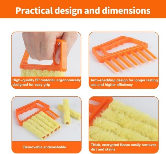 6 Pcs Window Venetian Blind Cleaner Duster Tool, Microfiber Number of Items: 6
