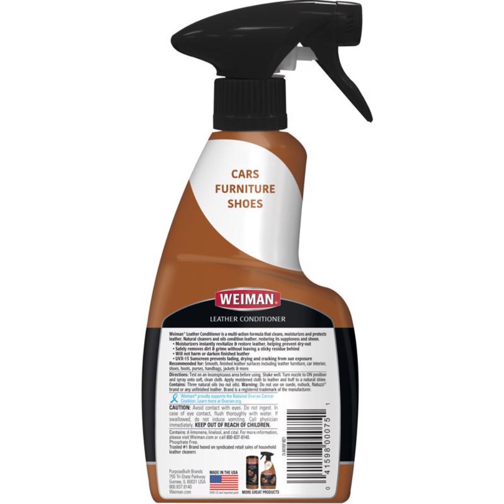 Weiman Lemon Scent Leather Cleaner & Conditioner 12 oz. (Pack of 6)
