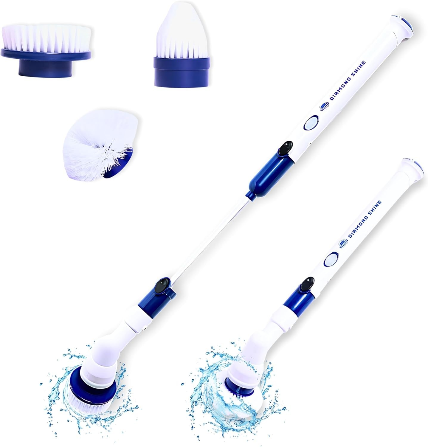 Electric Spin Scrubber Power Brush Bathroom Tile Grout Tub Cleaner 3 Heads