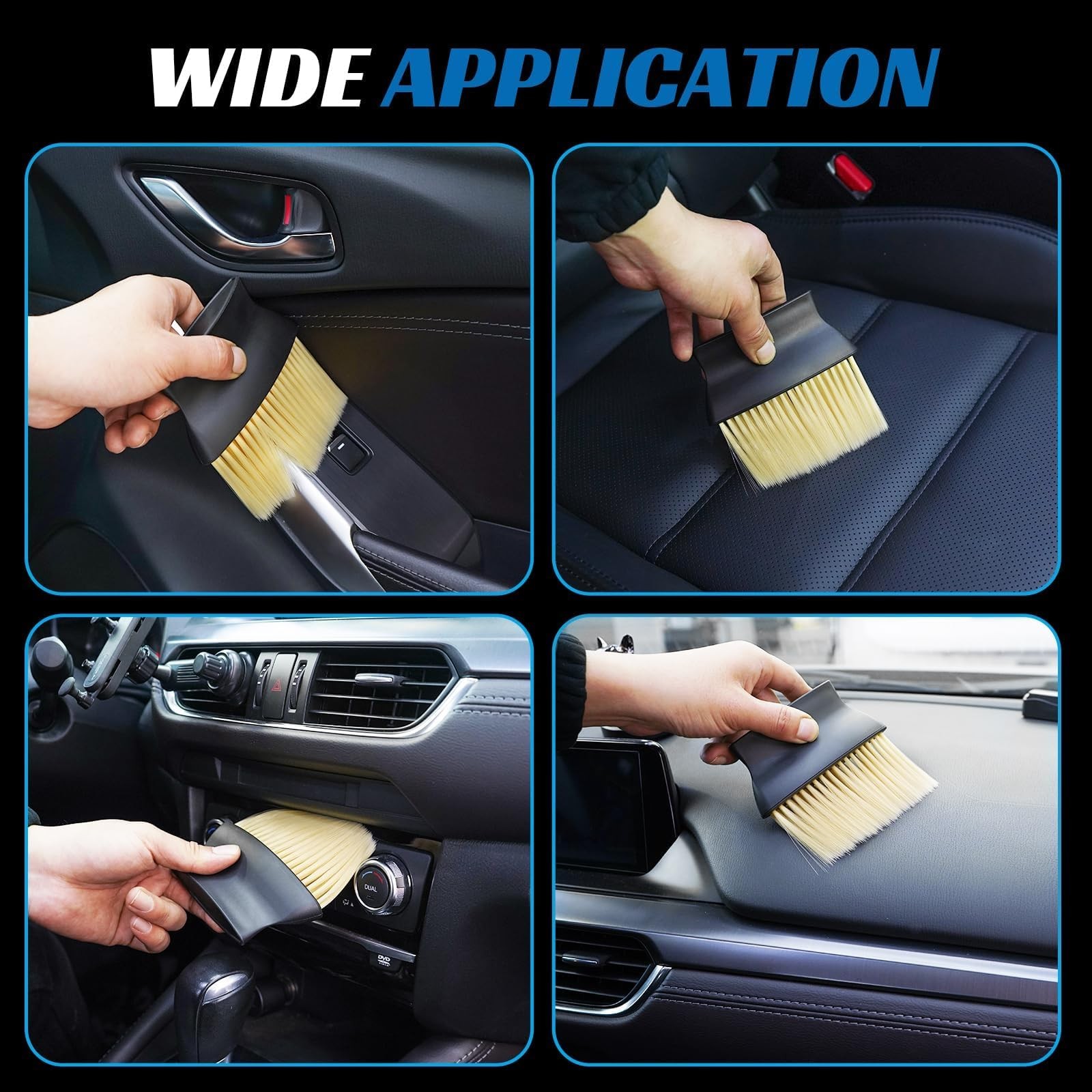 Car Interior Dust Brush – Auto Interior Dust Brush Soft Bristles Detailing Br…