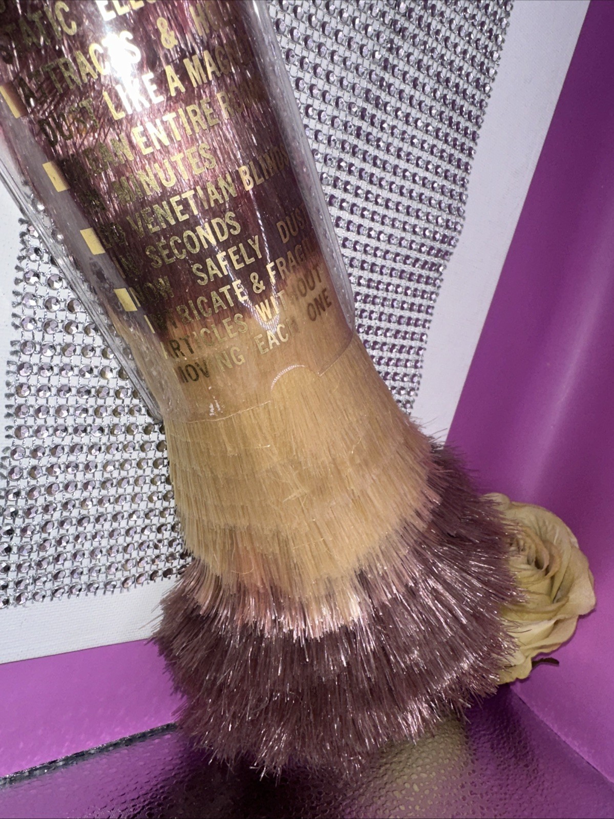 Original Magic Duster w/Wooden Handle, Black Brown NEVER USED