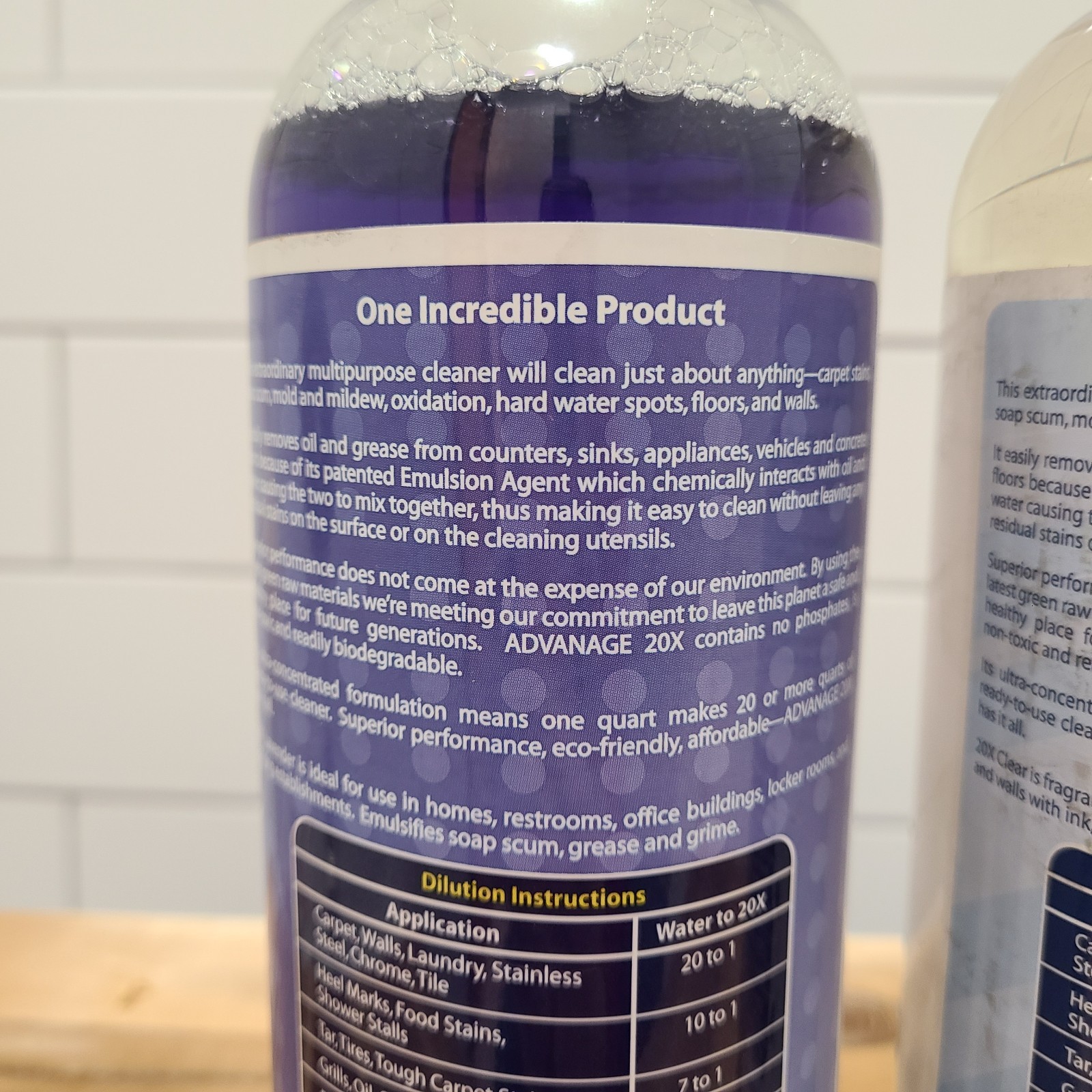 ADVANAGE 20X Multi-Purpose Cleaner Clear & Lavender 2 Pack 32oz Concentrate NEW
