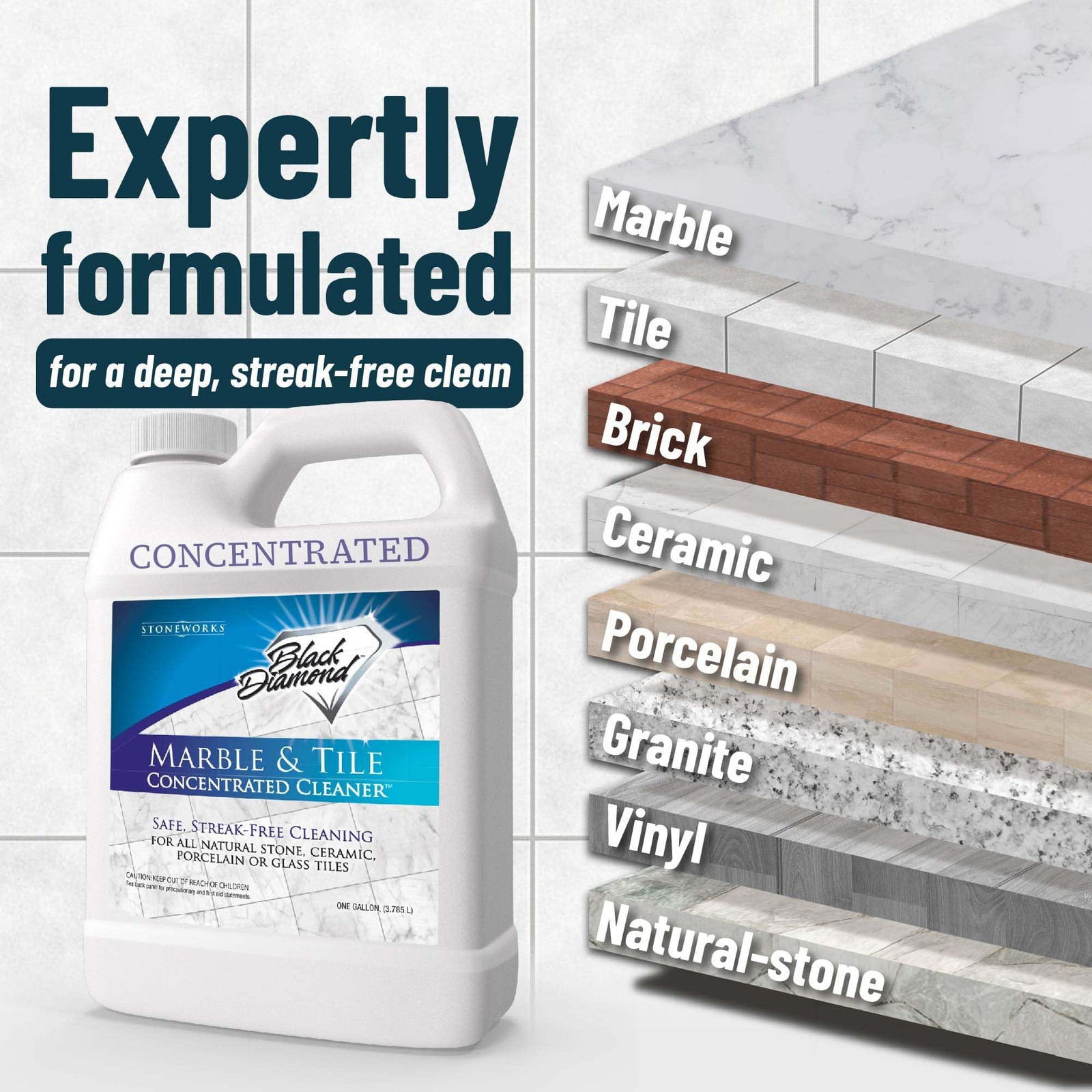 MARBLE & TILE FLOOR CLEANER. Great for Ceramic, Porcelain, Granite, Natural S…