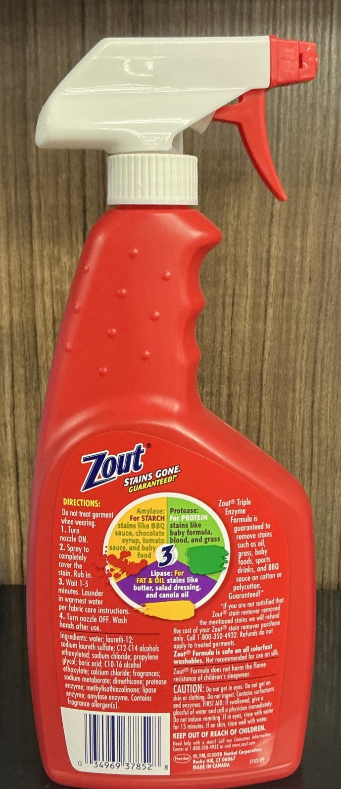Zout Triple Enzyme Formula Laundry Stain Remover Foam, 22 Fl Oz (Pack of 1)
