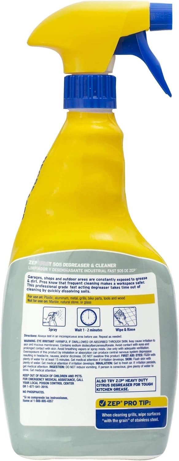 Zep Fast 505 All Purpose Cleaner Degreaser Spray 32 Oz Heavy Duty Multi Surface