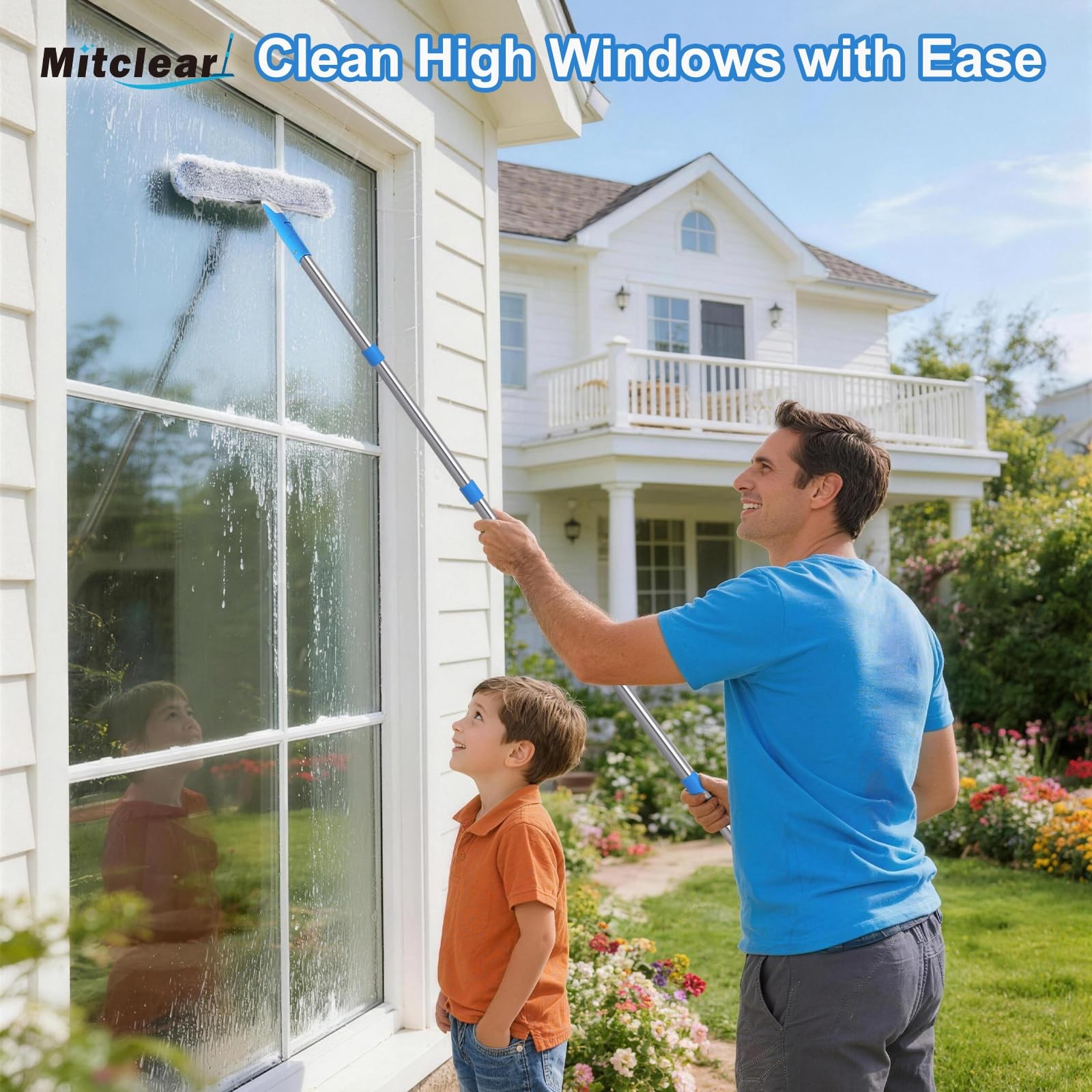77” Professional Squeegee Window Cleaner Tool with Extension Pole, Car Winds…
