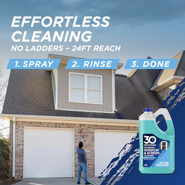30 SECONDS Outdoor Window & Screen Cleaner 1 Gal Glass Cleaner Refill