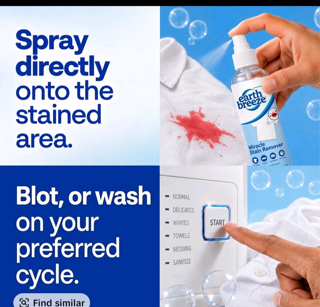 Earth Breeze Miracle Stain Remover Spray – Powerful All-In-One Solution – Remove