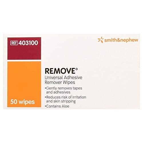 Adhesive Remover Wipes 50 Count Gentle Painless Residue Cleaner with Aloe