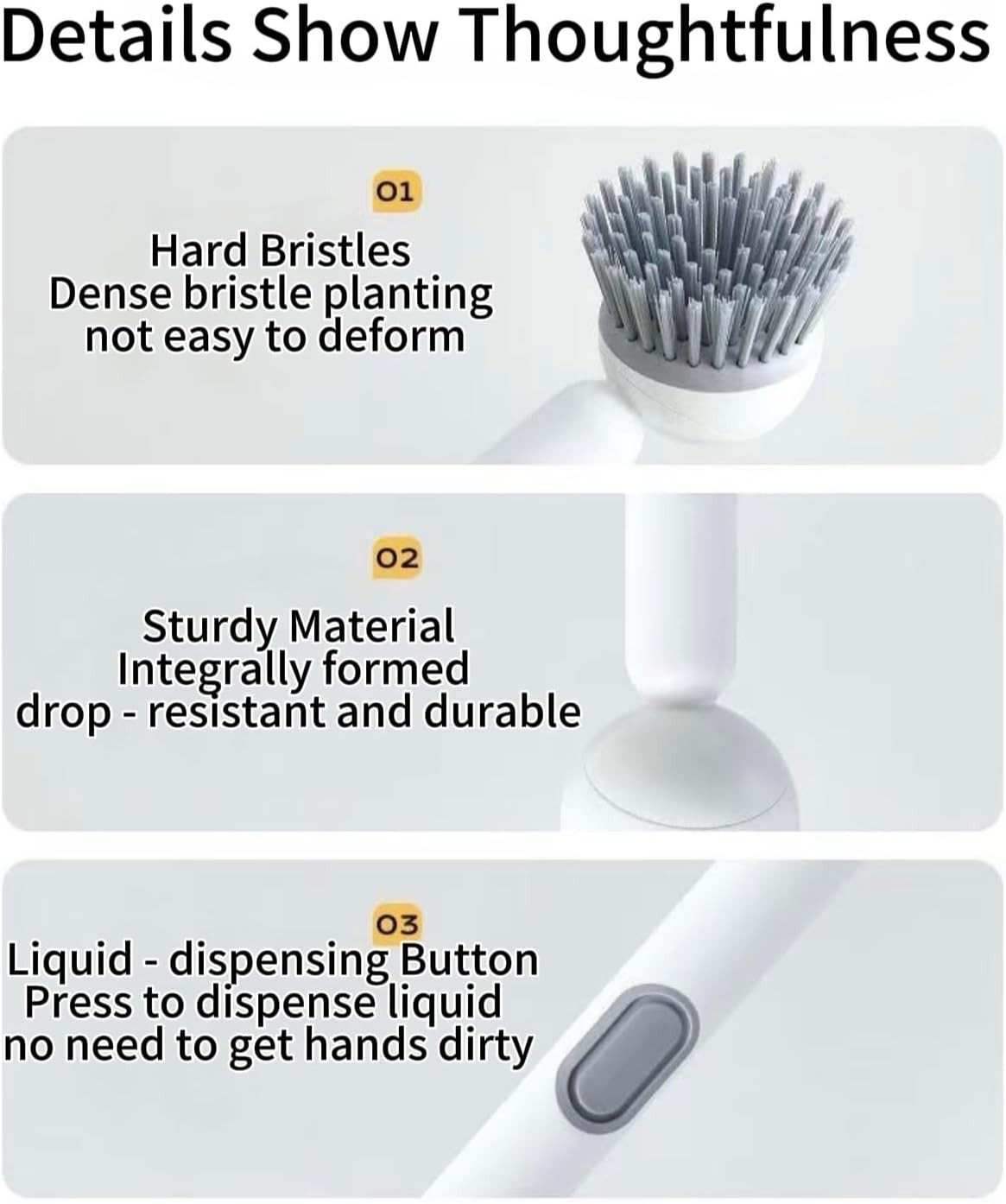 Dish Brush -6-in-1 Dish Brush with Detergent Dispenser – Adjustable Angle & Rota