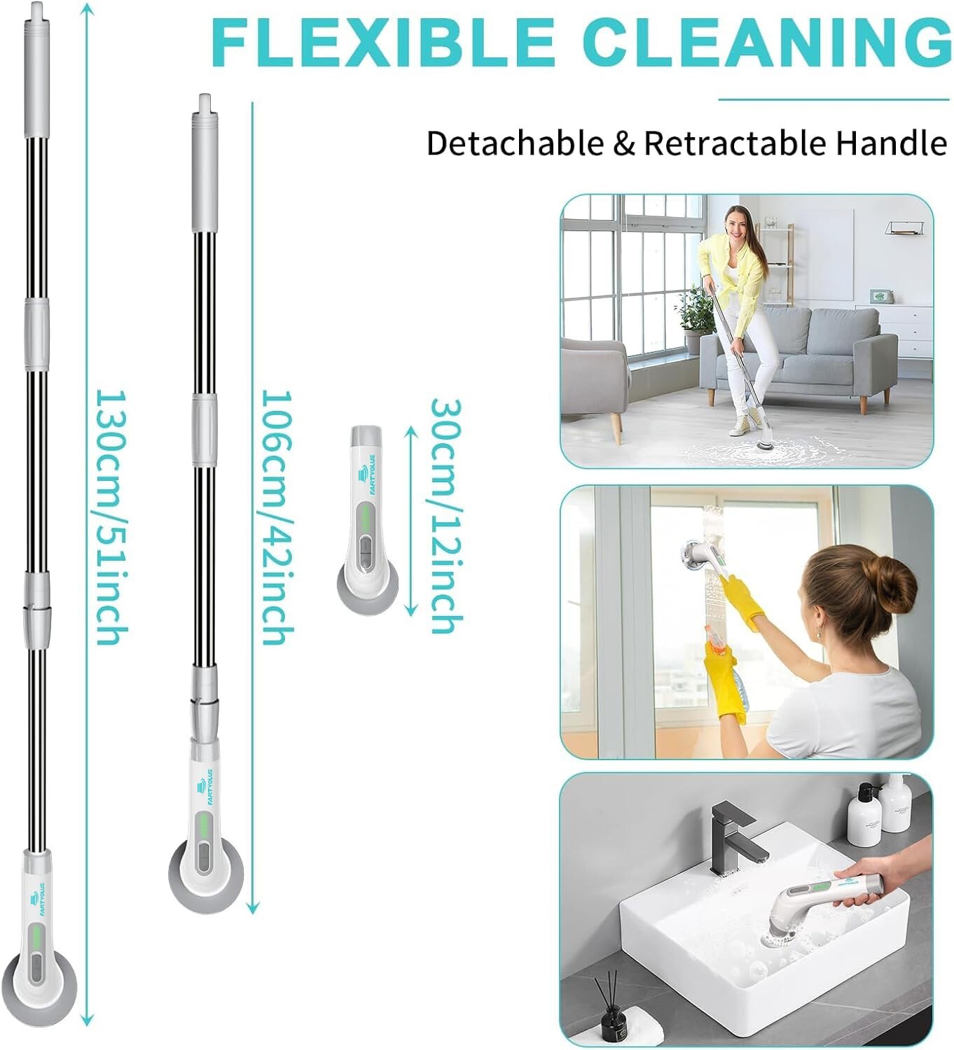 8 IN 1 Electric Spin Scrubber Cordless Power Cleaning Brush rechargeable cleaner