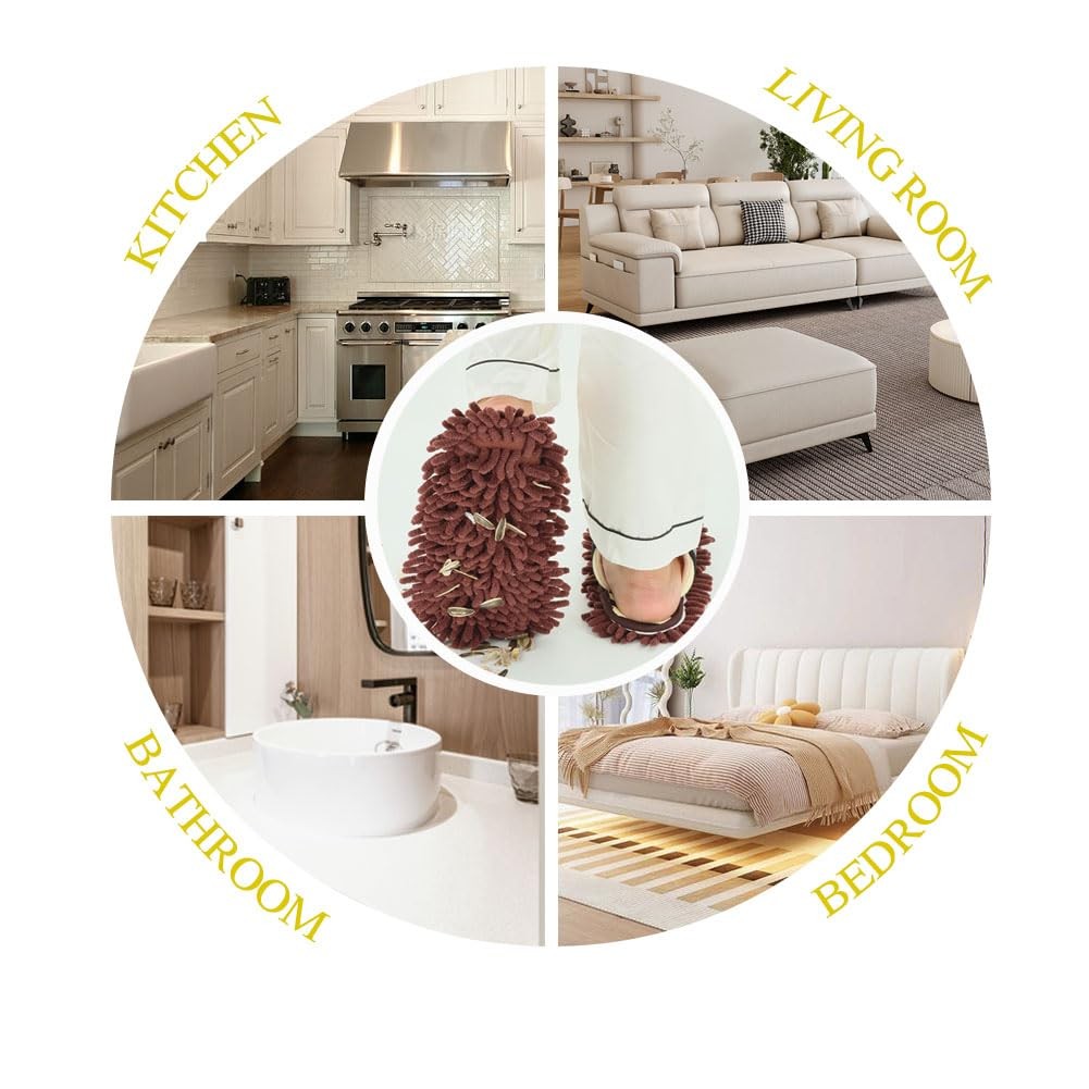 Unisex Microfiber Slippers Floor Cleaning Mop Men and Women House Dusting Sli…