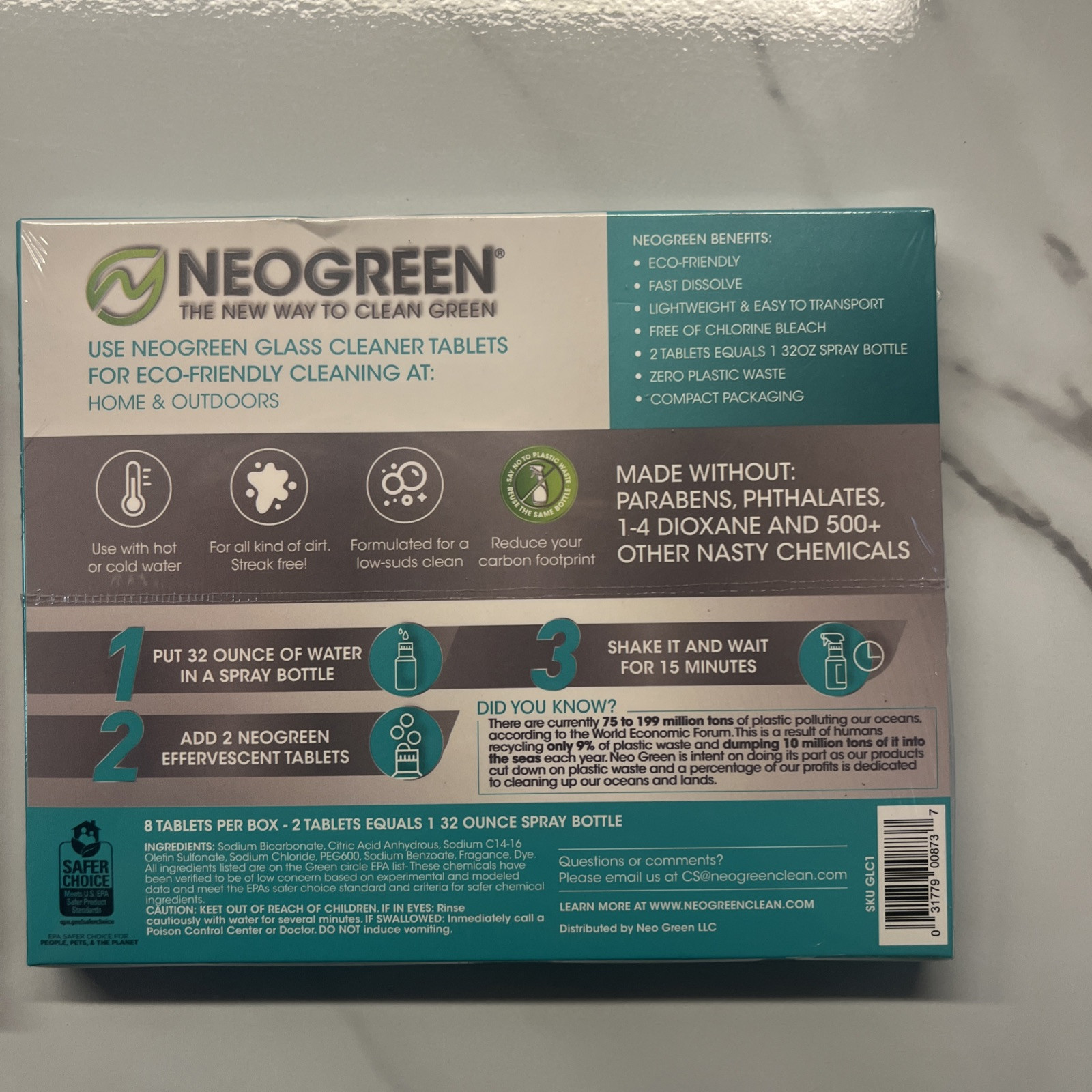 Neogreen Heavy Duty Grease Cleaner & Glass Cleaner Effervescent Tablets