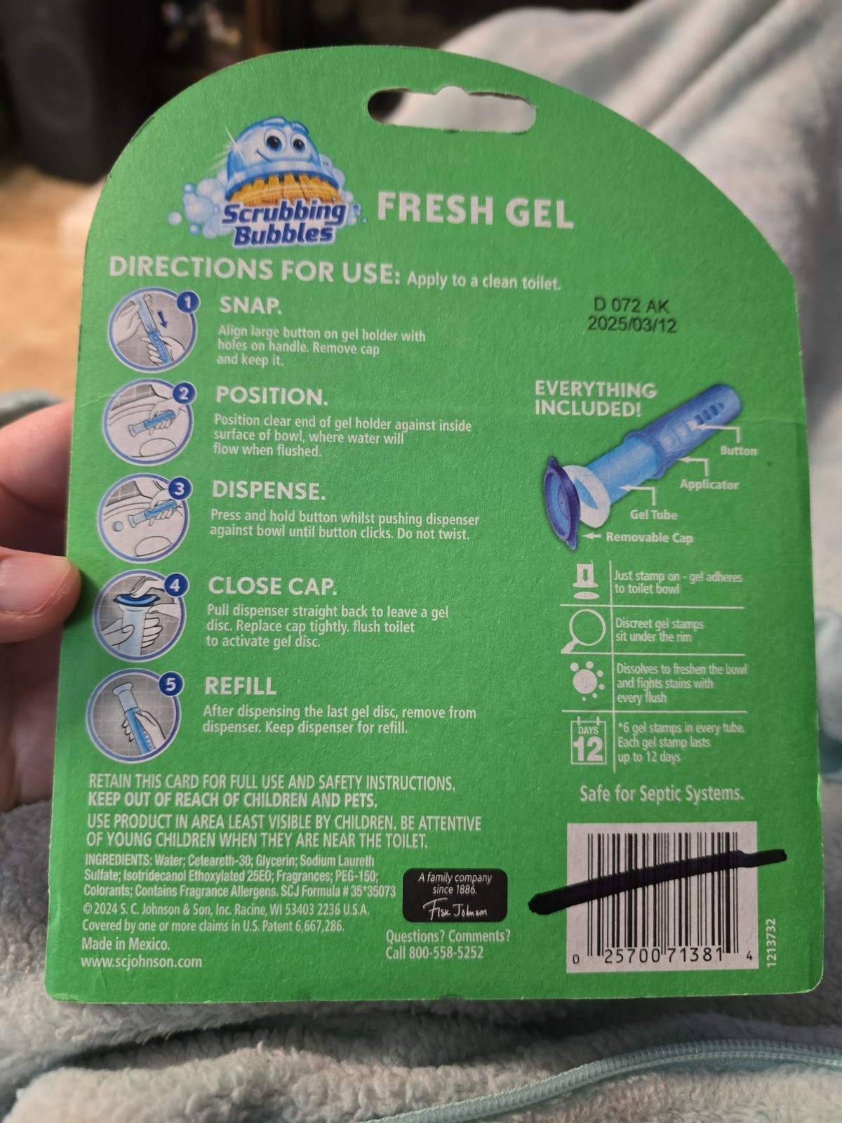 Scrubbing Bubbles Fresh Gel Toilet Bowl Stamps Rainshower 1 Dispenser 6 Ct Stamp