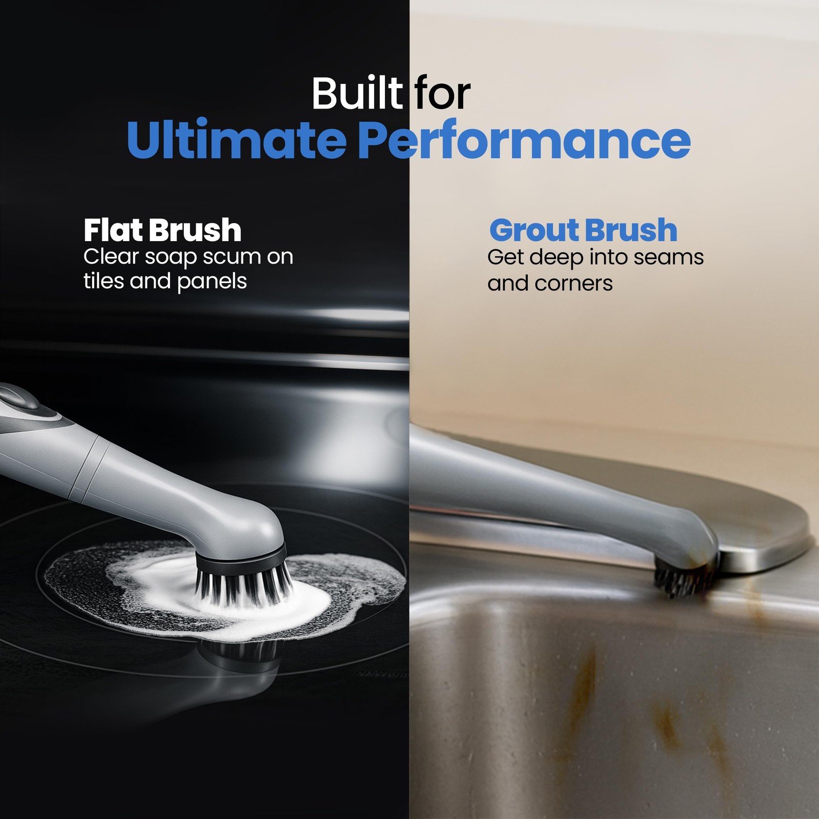 BEEST GroutCare 10000 Electric Spin Scrubber – Bathroom Cleaning Brush w/ 2 R…