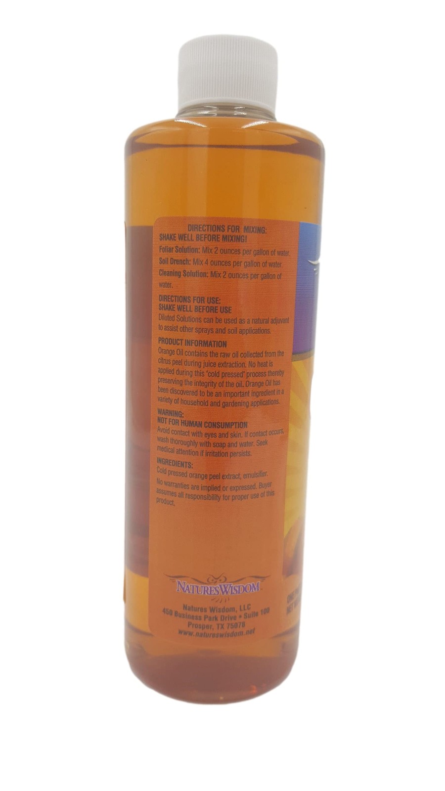 New Best Natures Wisdom Cold-Pressed Orange-Oil Concentrate D-Limonene 16 oz