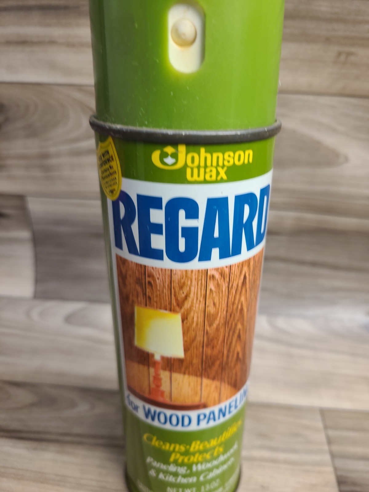 VTG SC Johnson Wax Regard Wood Paneling Cleaner Woodwork 13 Oz Metal Spray Can