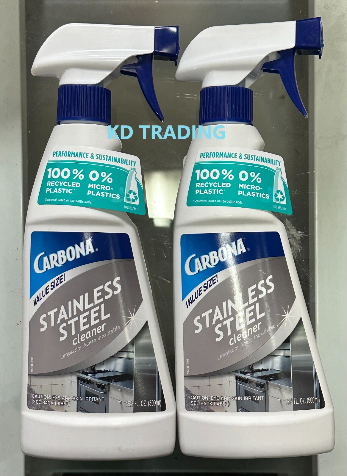 (2-Pk) CARBONA Appliance Sink Stove Hoods STAINLESS STEEL Foaming Stain CLEANER