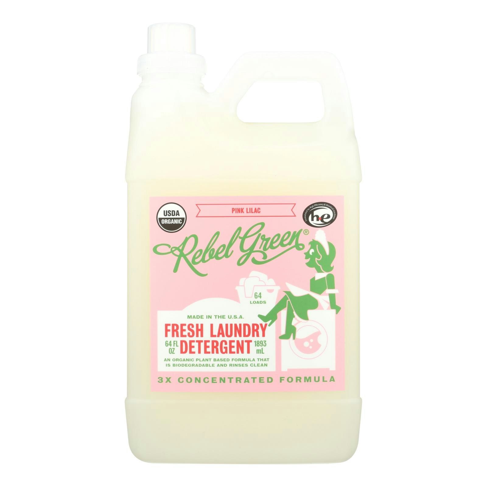Rebel Green – Fresh Laundry Detergent – Pink Lilac 64 fl. oz (Pack of 4)