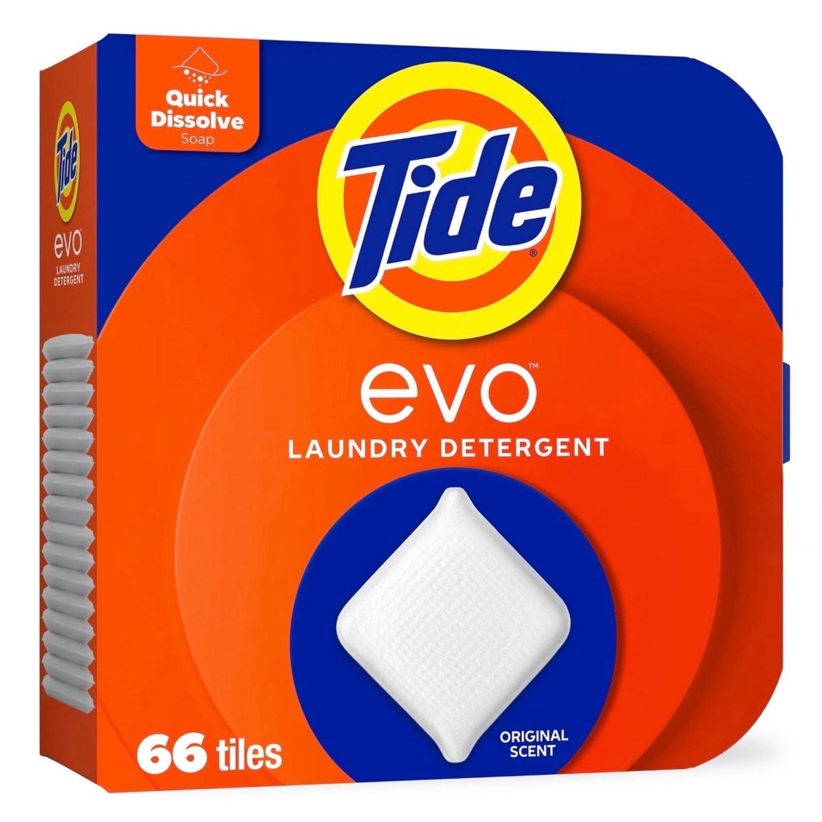 2 Tide Evo Laundry Detergent Tiles – Original Scent, 66 ct.