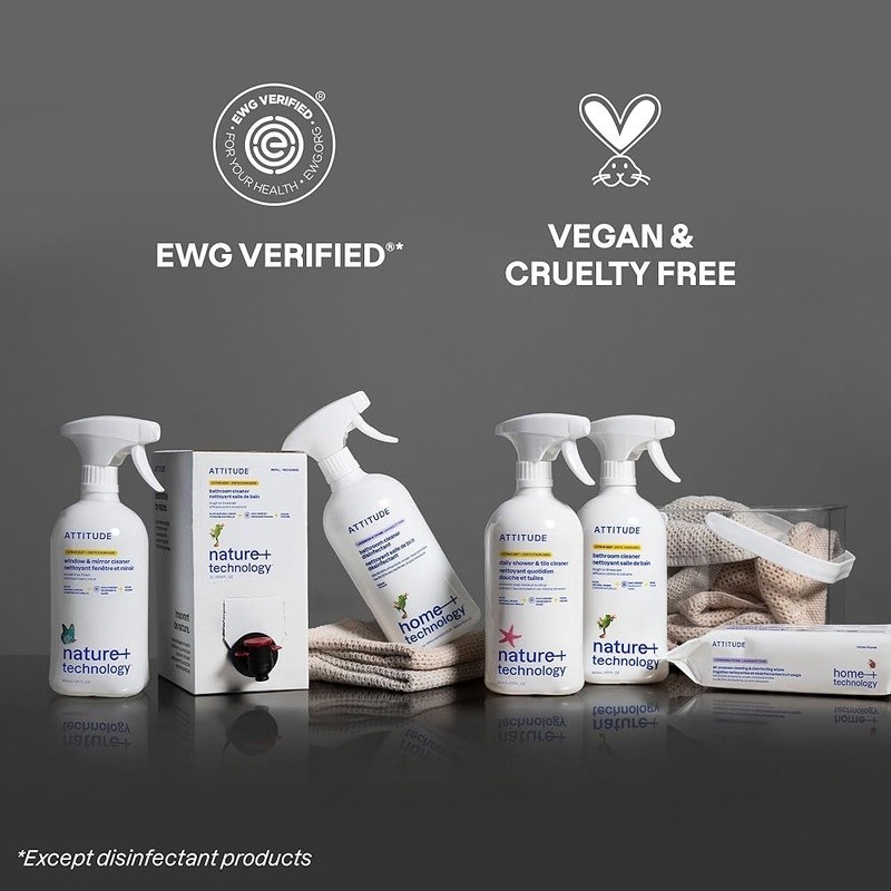 Vegan Bathroom Cleaner Spray EWG Verified Natural Streak Free Fresh Scent New