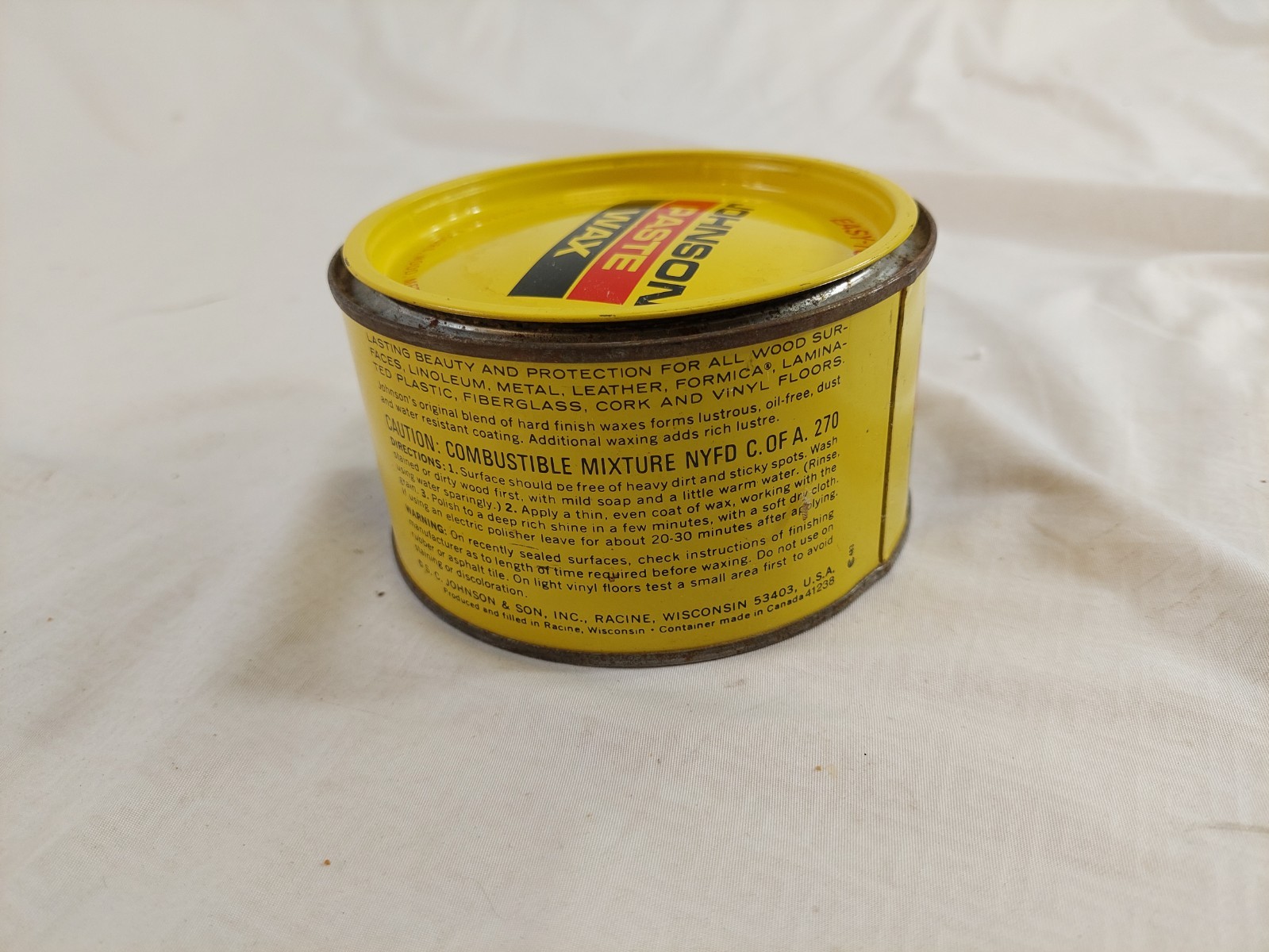 SC Johnson Paste Wax The Original Formula 1lb 3oz Discontinued Nearly Full
