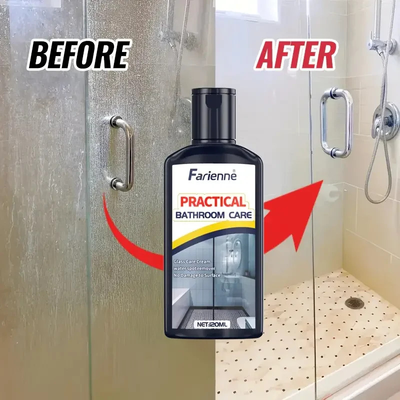 Bathroom Glass Polish – Powerful Hard Water Spot Remover and Descaler for Shower