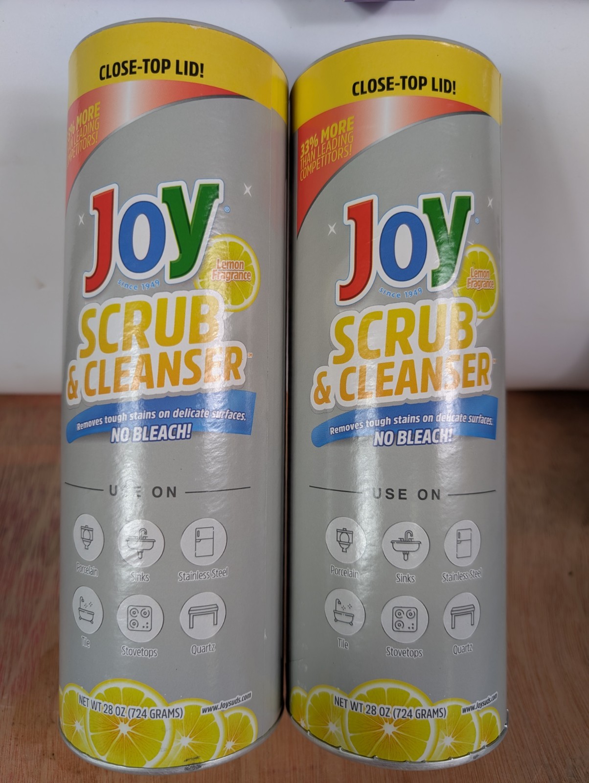 2 New Discontinued Joy Lemon Scent Scrub Powder 28 Oz Cleanser Cleaning Product