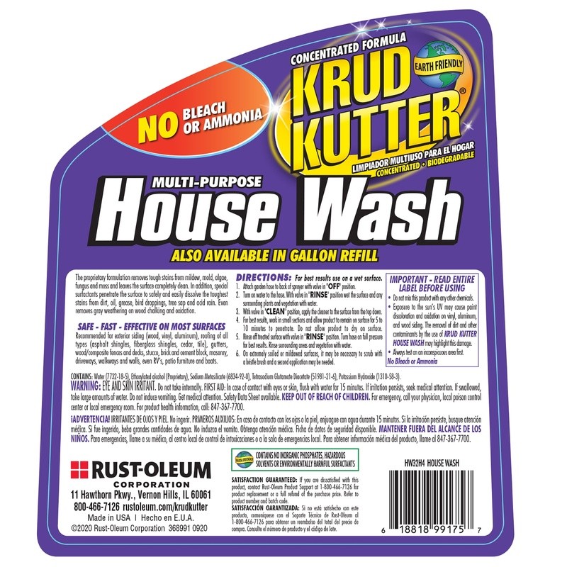 Multi-Purpose House Wash Cleaner Mold Mildew Algae Stain Remover Outdoor New