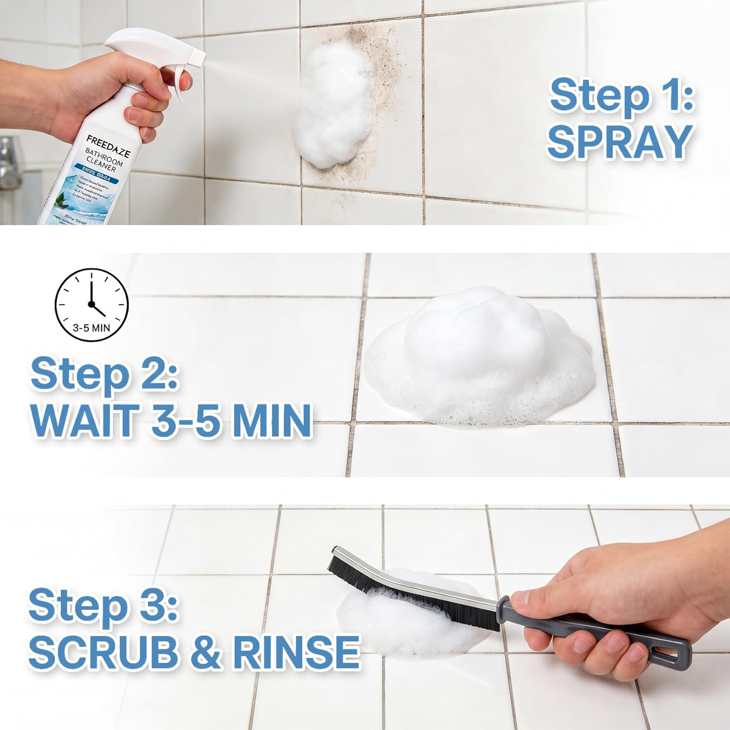 Bathroom Cleaner Foam Spray (400ml) – Spray, Wait & Scrub for Hard Water Stains,