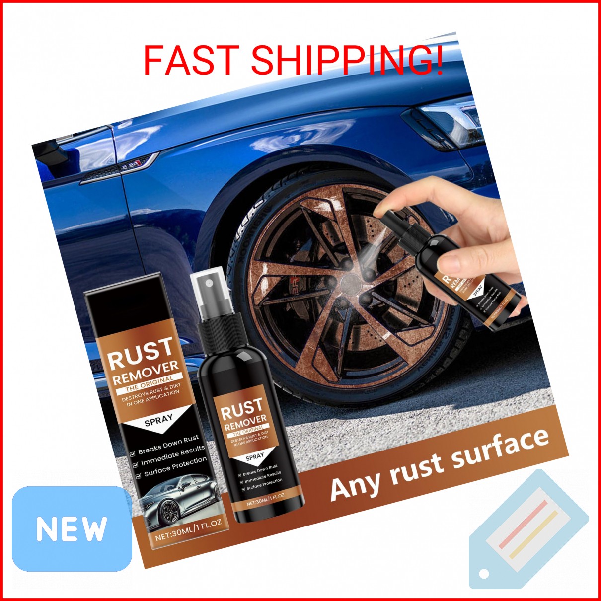 HONGYUNDA 2pcs Nexa Rust Remover Spray, 2025 Upgrade Rust Remover for Metal, Car