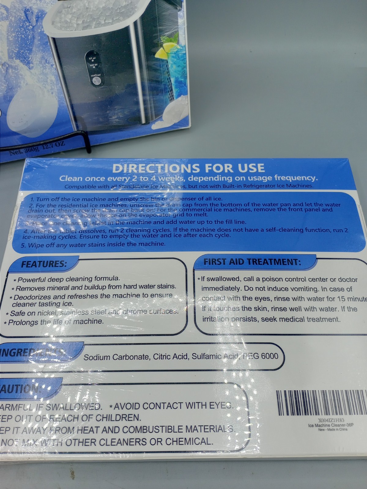 2x Ice Machine Cleaner Descaler Gentle Cleaning Descaling Sheet 72 Pcs.