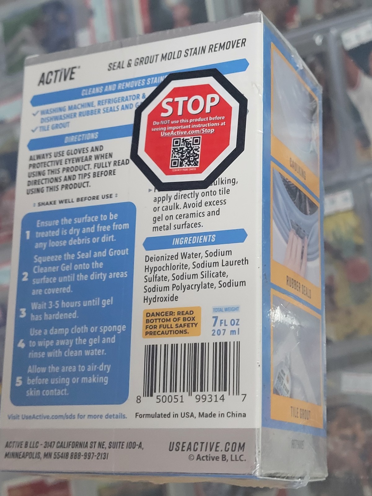 Sealed New Active Mold Stain Remover Seal Grout Deep Clean 7oz