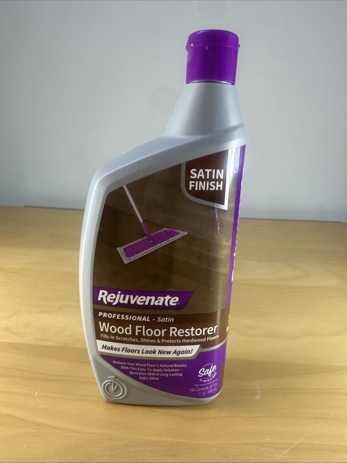 Rejuvenate Professional Wood Floor Restorer 32oz Satin Finish Polishing Formula