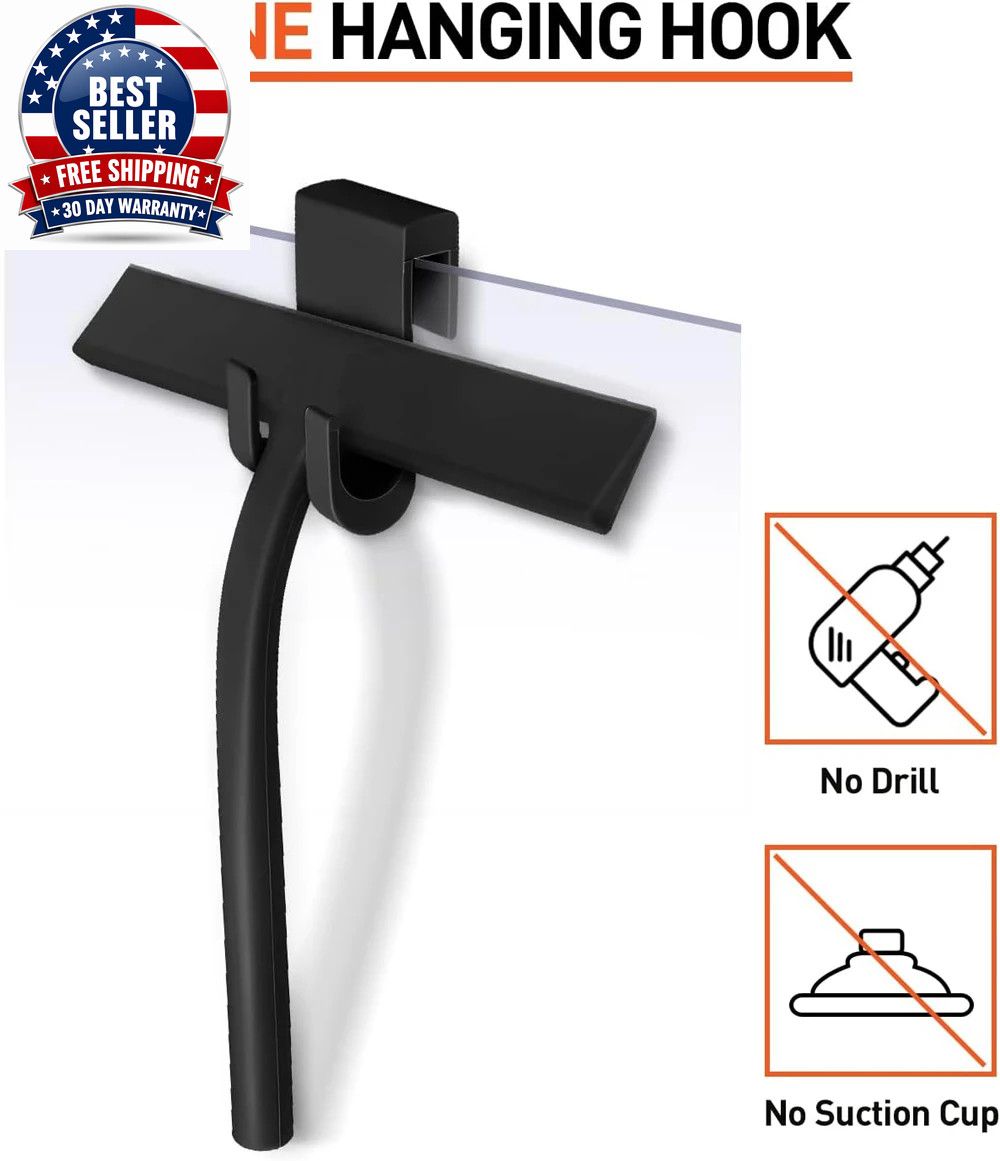 Matte Black Silicone Squeegee Streak Free Cleaning Shower Squeegee for Glass Bat