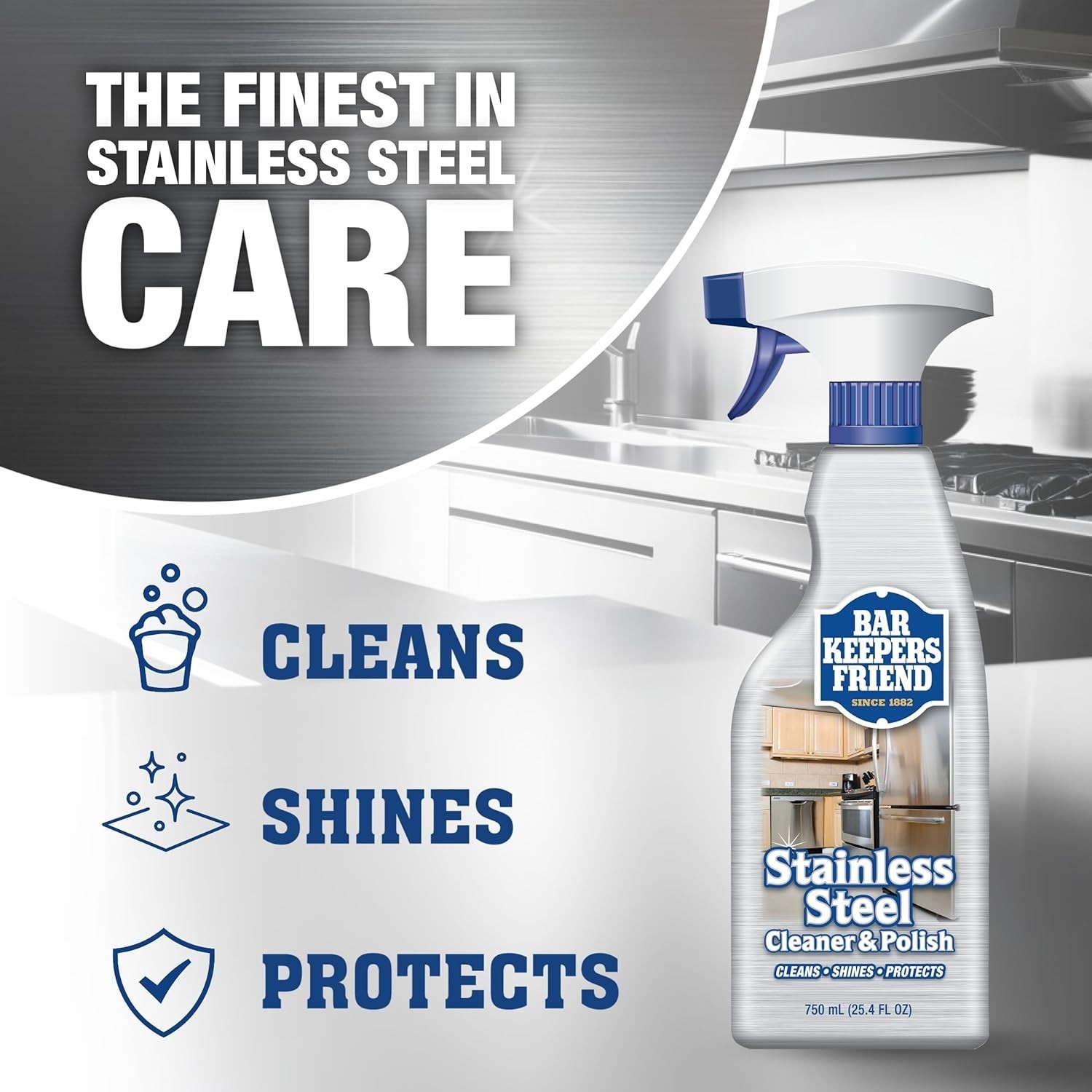 Stainless Steel Cleaner Spray 25.4 oz + Microfiber Cloth – Removes Fingerprin…