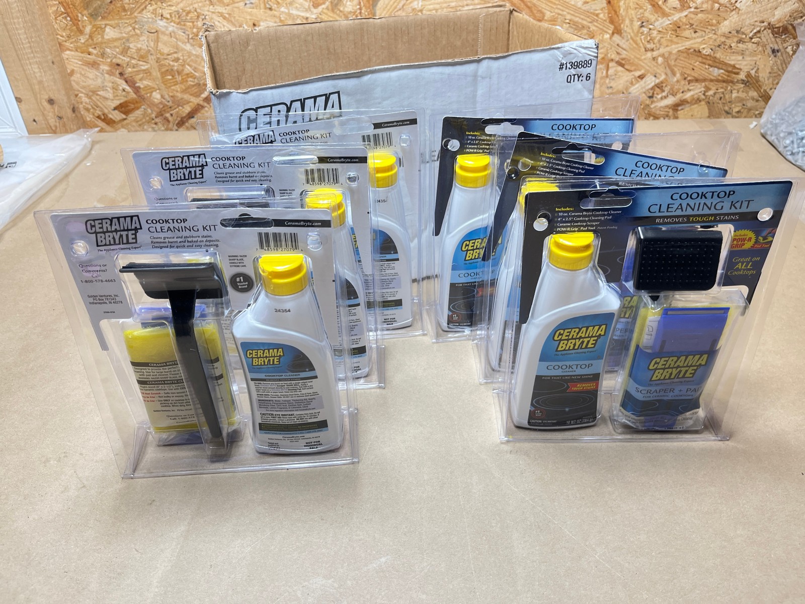 6x Cerama Bryte Glass Cooktop Cleaning Kit for Stove Range Cleaner